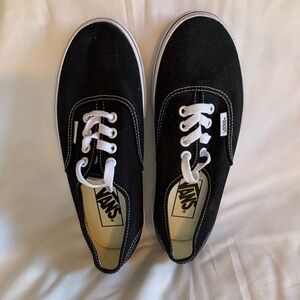 NWOT or Box Vans Black Canvas Sneakers Sz 6